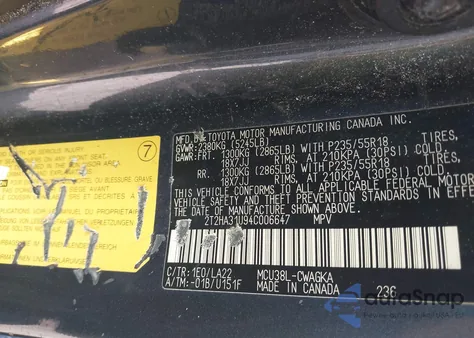 2004 Lexus Rx 330 from USA, damaged, VIN 2T2HA31U94C006647